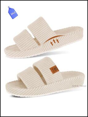 Orthopedic Slippers for Women Memory Foam Arch Support Open Toe House Shoes